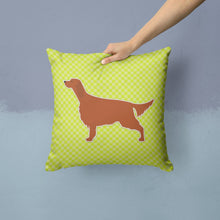 Load image into Gallery viewer, Irish Setter Checkerboard Green Throw Pillow - 14x14 Decorative Pillow – Art for Your Home &amp; Patio BB3793PW1414