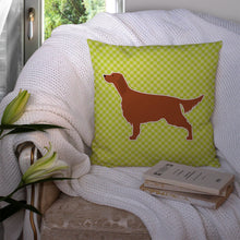 Load image into Gallery viewer, Irish Setter Checkerboard Green Throw Pillow - 14x14 Decorative Pillow – Art for Your Home &amp; Patio BB3793PW1414
