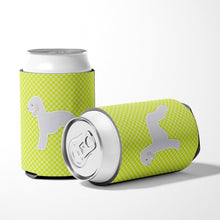 Load image into Gallery viewer, Bedlington Terrier Checkerboard Green Can or Bottle Hugger BB3794CC