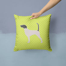 Load image into Gallery viewer, English Pointer Checkerboard Green Throw Pillow - 14x14 Decorative Pillow – Art for Your Home &amp; Patio BB3795PW1414