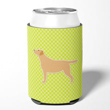 Load image into Gallery viewer, Yellow Labrador Retriever Checkerboard Green Can or Bottle Hugger BB3797CC