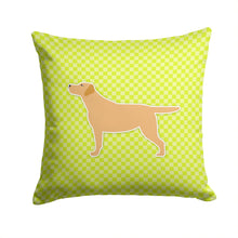 Load image into Gallery viewer, Yellow Labrador Retriever Checkerboard Green Throw Pillow - 14x14 Decorative Pillow – Art for Your Home &amp; Patio BB3797PW1414