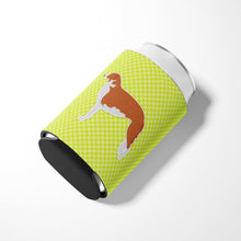 Load image into Gallery viewer, Borzoi Russian Greyhound Checkerboard Green Can or Bottle Hugger BB3799CC