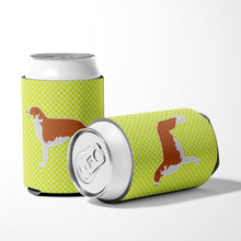 Load image into Gallery viewer, Borzoi Russian Greyhound Checkerboard Green Can or Bottle Hugger BB3799CC