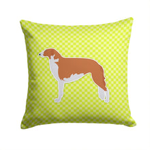 Load image into Gallery viewer, Borzoi Russian Greyhound Checkerboard Green Throw Pillow - 14x14 Decorative Pillow – Art for Your Home &amp; Patio BB3799PW1414