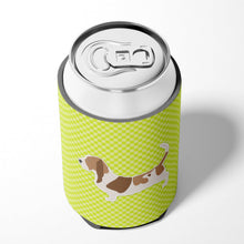 Load image into Gallery viewer, Basset Hound Checkerboard Green Can or Bottle Hugger BB3802CC