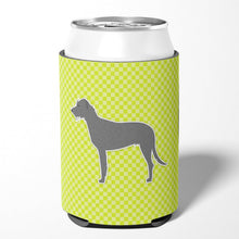 Load image into Gallery viewer, Irish Wolfhound Checkerboard Green Can or Bottle Hugger BB3803CC