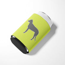 Load image into Gallery viewer, Irish Wolfhound Checkerboard Green Can or Bottle Hugger BB3803CC