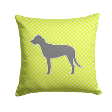 Load image into Gallery viewer, Irish Wolfhound Checkerboard Green Throw Pillow - 14x14 Decorative Pillow – Art for Your Home &amp; Patio BB3803PW1414