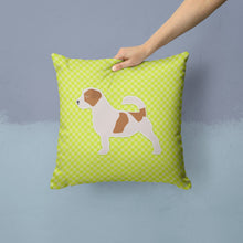 Load image into Gallery viewer, Jack Russell Terrier Checkerboard Green Throw Pillow - 14x14 Decorative Pillow – Art for Your Home &amp; Patio BB3807PW1414