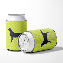 Load image into Gallery viewer, Black Labrador Retriever Checkerboard Green Can or Bottle Hugger BB3808CC