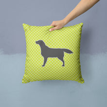Load image into Gallery viewer, Black Labrador Retriever Checkerboard Green Throw Pillow - 14x14 Decorative Pillow – Art for Your Home &amp; Patio BB3808PW1414