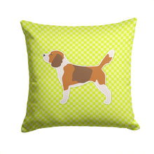 Load image into Gallery viewer, Beagle Checkerboard Green Throw Pillow - 14x14 Decorative Pillow – Art for Your Home &amp; Patio BB3810PW1414