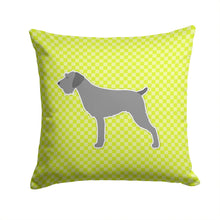 Load image into Gallery viewer, German Wirehaired Pointer Checkerboard Green Throw Pillow - 14x14 Decorative Pillow – Art for Your Home &amp; Patio BB3811PW1414