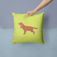 Load image into Gallery viewer, English Cocker Spaniel Checkerboard Green Throw Pillow - 14x14 Decorative Pillow – Art for Your Home &amp; Patio BB3812PW1414