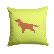 Load image into Gallery viewer, English Cocker Spaniel Checkerboard Green Throw Pillow - 14x14 Decorative Pillow – Art for Your Home &amp; Patio BB3812PW1414