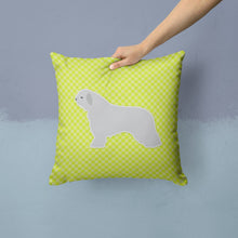 Load image into Gallery viewer, Spanish Water Dog Checkerboard Green Throw Pillow - 14x14 Decorative Pillow – Art for Your Home &amp; Patio BB3815PW1414
