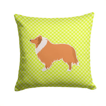 Load image into Gallery viewer, Collie Checkerboard Green Throw Pillow - 14x14 Decorative Pillow – Art for Your Home &amp; Patio BB3816PW1414