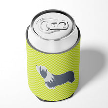 Load image into Gallery viewer, Bearded Collie Checkerboard Green Can or Bottle Hugger BB3817CC