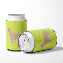 Load image into Gallery viewer, Pyrenean Shepherd Checkerboard Green Can or Bottle Hugger BB3818CC