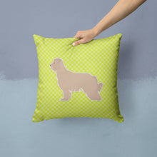Load image into Gallery viewer, Pyrenean Shepherd Checkerboard Green Throw Pillow - 14x14 Decorative Pillow – Art for Your Home &amp; Patio BB3818PW1414