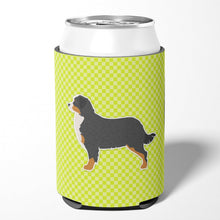 Load image into Gallery viewer, Bernese Mountain Dog Checkerboard Green Can or Bottle Hugger BB3819CC