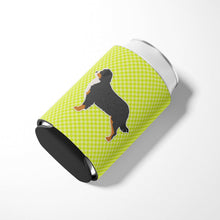Load image into Gallery viewer, Bernese Mountain Dog Checkerboard Green Can or Bottle Hugger BB3819CC