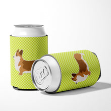 Load image into Gallery viewer, Corgi Checkerboard Green Can or Bottle Hugger BB3820CC