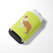 Load image into Gallery viewer, Red Border Collie Checkerboard Green Can or Bottle Hugger BB3822CC