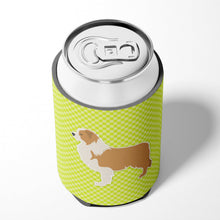 Load image into Gallery viewer, Red Border Collie Checkerboard Green Can or Bottle Hugger BB3822CC