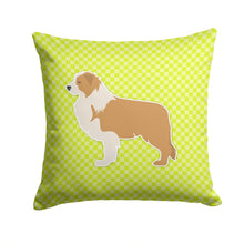 Load image into Gallery viewer, Red Border Collie Checkerboard Green Throw Pillow - 14x14 Decorative Pillow – Art for Your Home &amp; Patio BB3822PW1414