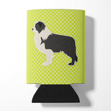 Load image into Gallery viewer, Black Border Collie Checkerboard Green Can or Bottle Hugger BB3823CC