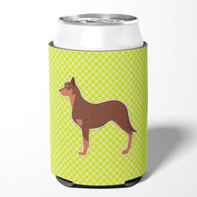 Load image into Gallery viewer, Australian Kelpie Dog Checkerboard Green Can or Bottle Hugger BB3829CC