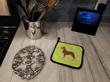 Load image into Gallery viewer, Australian Kelpie Dog Checkerboard Green Pot Holders - Set of 2 - Heat-Resistant Kitchen Essentials BB3829PTHD