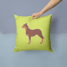 Load image into Gallery viewer, Australian Kelpie Dog Checkerboard Green Throw Pillow - 14x14 Decorative Pillow – Art for Your Home &amp; Patio BB3829PW1414