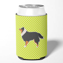 Load image into Gallery viewer, Sheltie/Shetland Sheepdog Checkerboard Green Can or Bottle Hugger BB3830CC