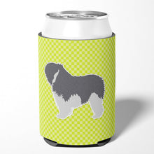 Load image into Gallery viewer, Polish Lowland Sheepdog Dog Checkerboard Green Can or Bottle Hugger BB3832CC