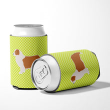 Load image into Gallery viewer, Australian Shepherd Dog Checkerboard Green Can or Bottle Hugger BB3833CC