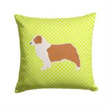 Load image into Gallery viewer, Australian Shepherd Dog Checkerboard Green Throw Pillow - 14x14 Decorative Pillow – Art for Your Home &amp; Patio BB3833PW1414