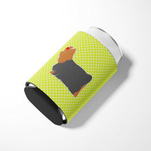 Load image into Gallery viewer, Yorkshire Terrier Yorkie Checkerboard Green Can or Bottle Hugger BB3834CC
