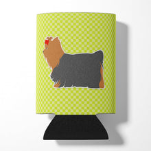 Load image into Gallery viewer, Yorkshire Terrier Yorkie Checkerboard Green Can or Bottle Hugger BB3834CC
