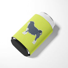 Load image into Gallery viewer, Lowchen Checkerboard Green Can or Bottle Hugger BB3835CC