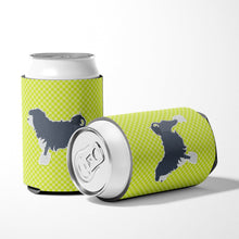 Load image into Gallery viewer, Lowchen Checkerboard Green Can or Bottle Hugger BB3835CC