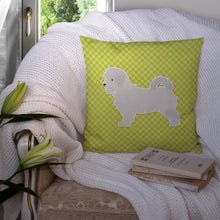 Load image into Gallery viewer, Maltese Checkerboard Green Throw Pillow - 14x14 Decorative Pillow – Art for Your Home &amp; Patio BB3836PW1414