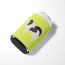 Load image into Gallery viewer, Japanese Chin Checkerboard Green Can or Bottle Hugger BB3837CC