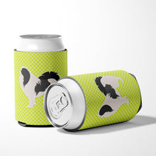 Load image into Gallery viewer, Japanese Chin Checkerboard Green Can or Bottle Hugger BB3837CC
