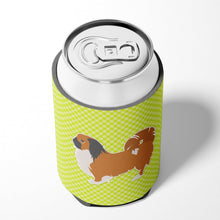 Load image into Gallery viewer, Pekingese Checkerboard Green Can or Bottle Hugger BB3838CC