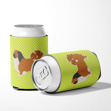 Load image into Gallery viewer, Pekingese Checkerboard Green Can or Bottle Hugger BB3838CC