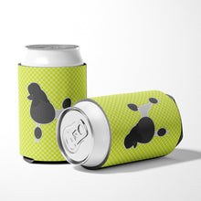 Load image into Gallery viewer, Poodle Checkerboard Green Can or Bottle Hugger BB3839CC