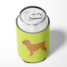 Load image into Gallery viewer, Brussels Griffon Checkerboard Green Can or Bottle Hugger BB3840CC